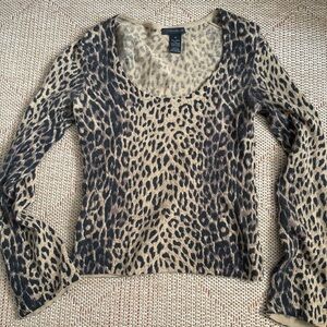 Vintage cheetah print wool sweater